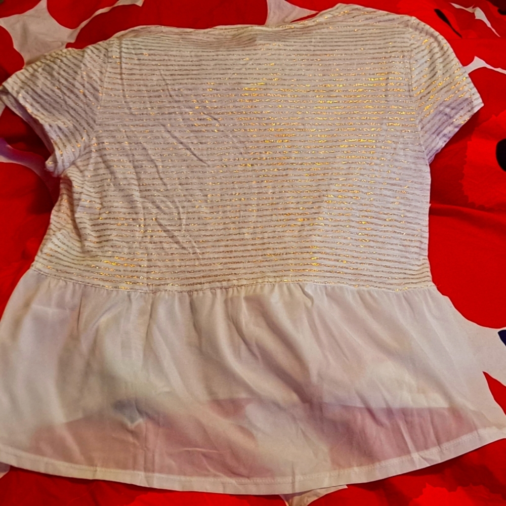 Maison Jules XL gold striped T-blouse